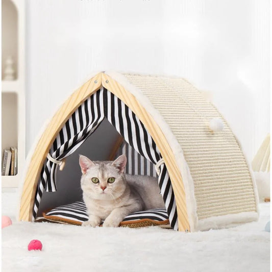 Cat House Tent Shape with Sisal Scratcher